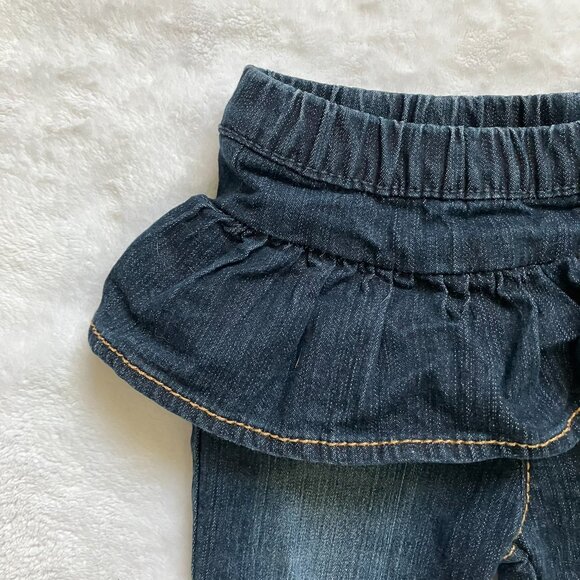 Gymboree Toddler Denim Jeans 18-24M | Blue Ruffle Peplum EUC - Picture 2 of 13